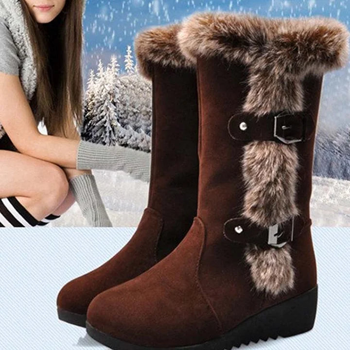 Women’s Plush Trim Mid-Calf Snow Boots