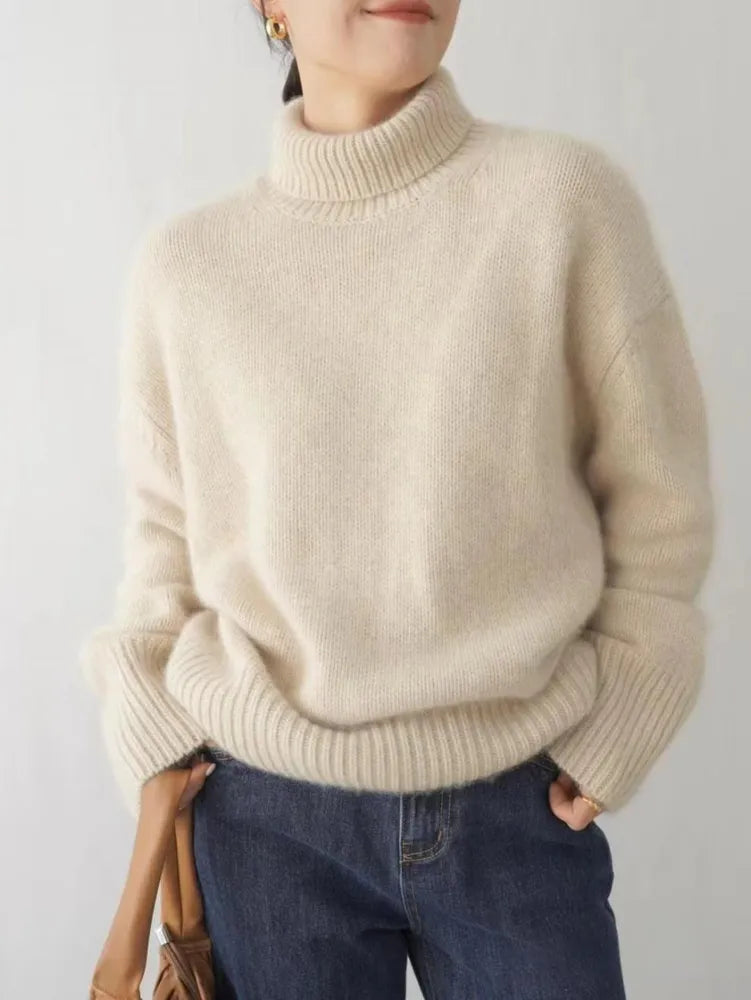 Women's Comfortable Soft Knit Turtleneck Sweater