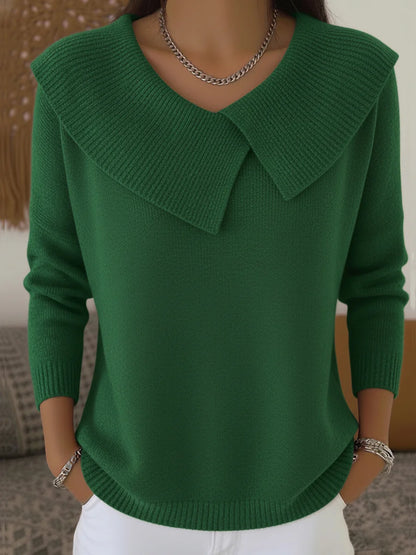 Women’s Lapel Collar Christmas Knit Sweater