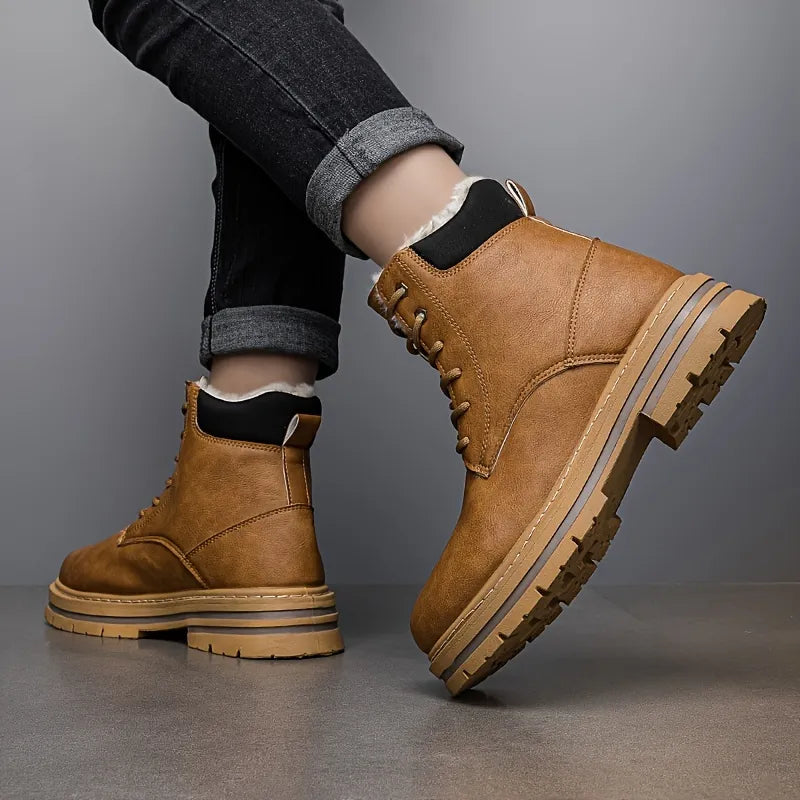 Men’s Insulated Leather High-Top Winter Boots