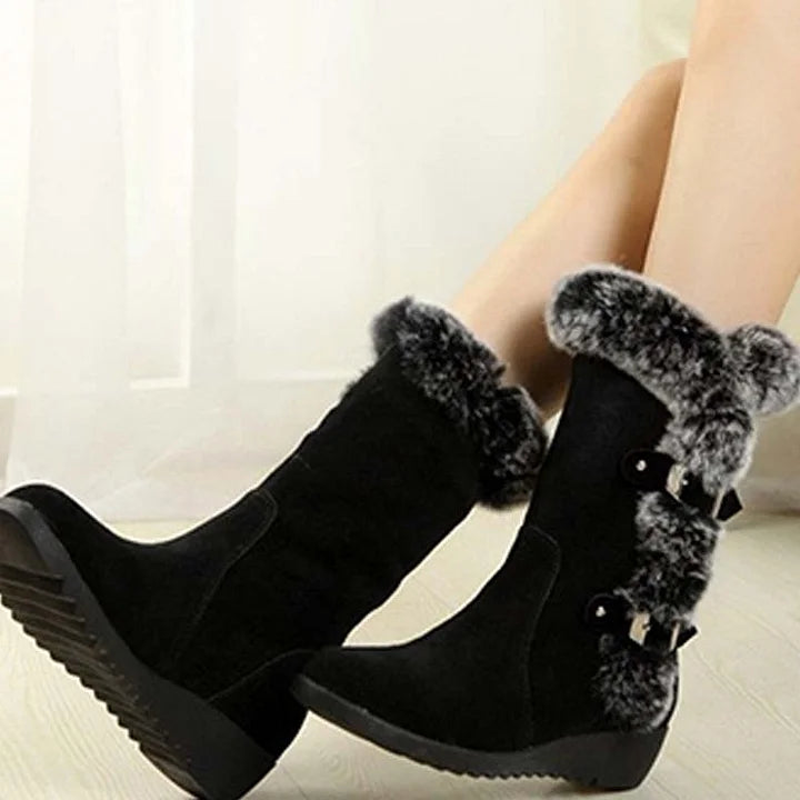 Women’s Plush Trim Mid-Calf Snow Boots