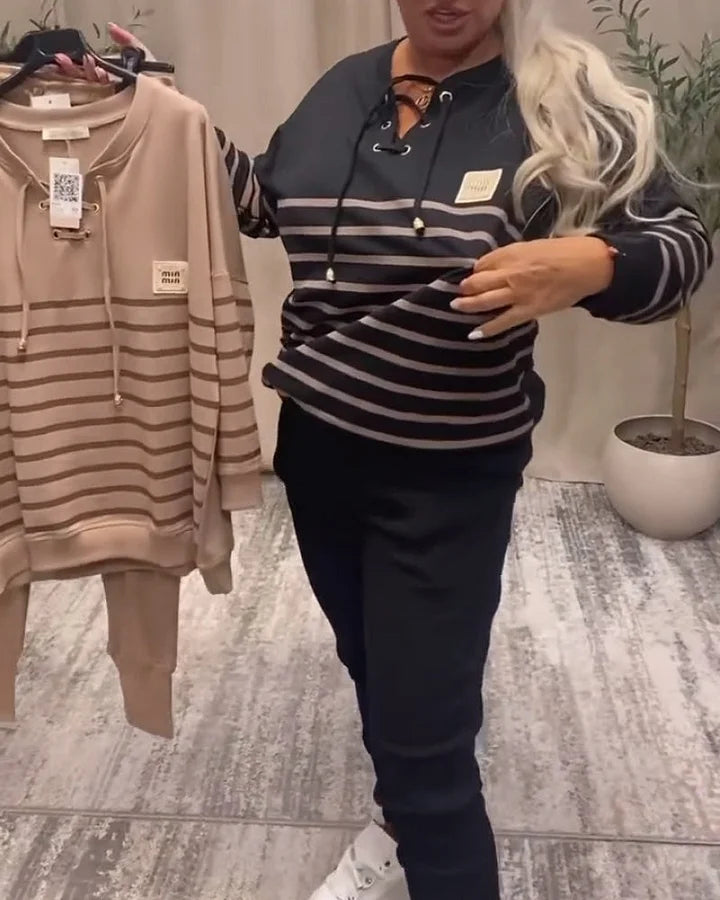 Striped ComfortFit Two-Piece Lounge Set