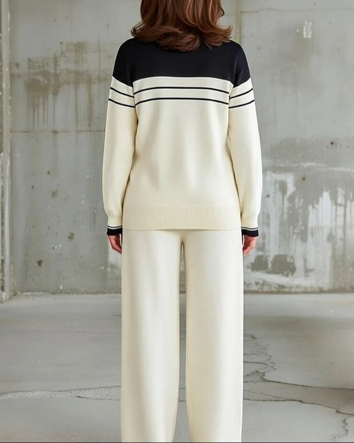 Women’s Contrast Collar Knit Co Ord Set