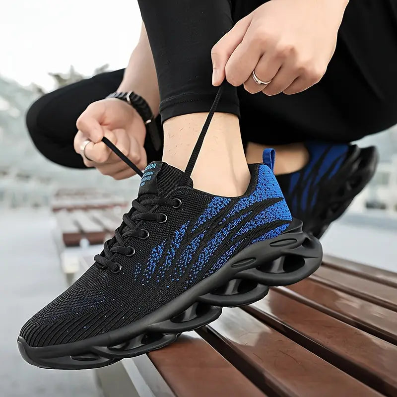 Men's Trendy Woven Knit Breathable Sneakers