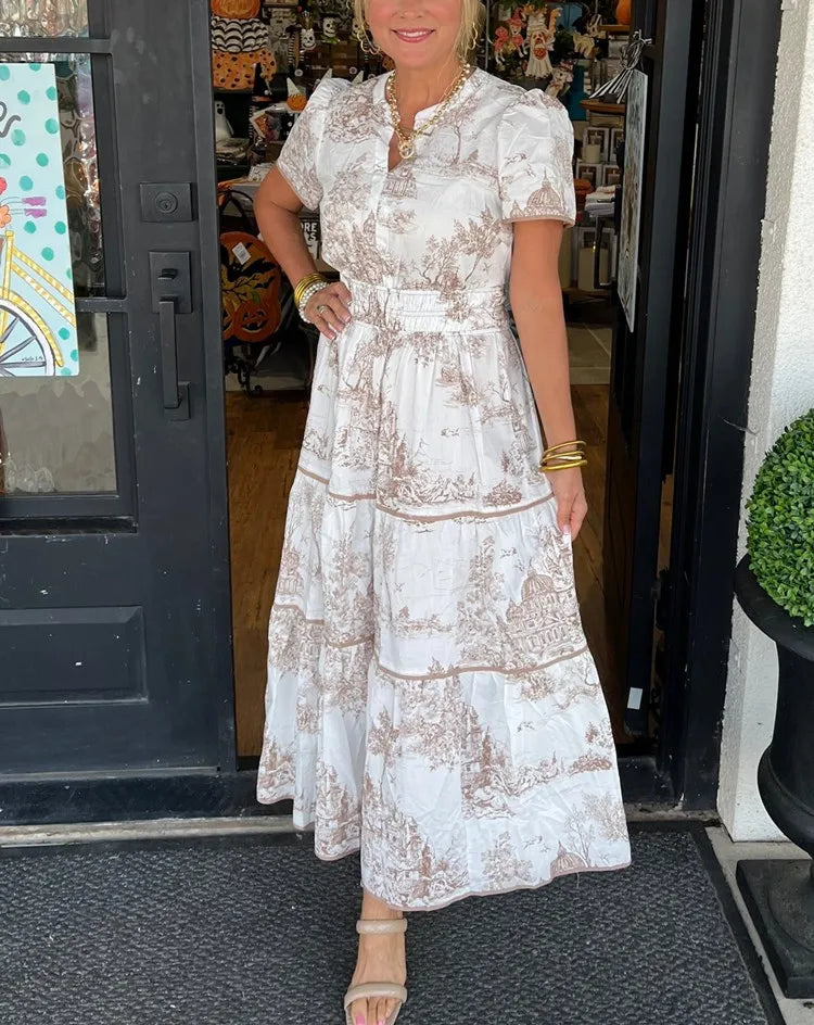Vintage Toile Cotton Dress