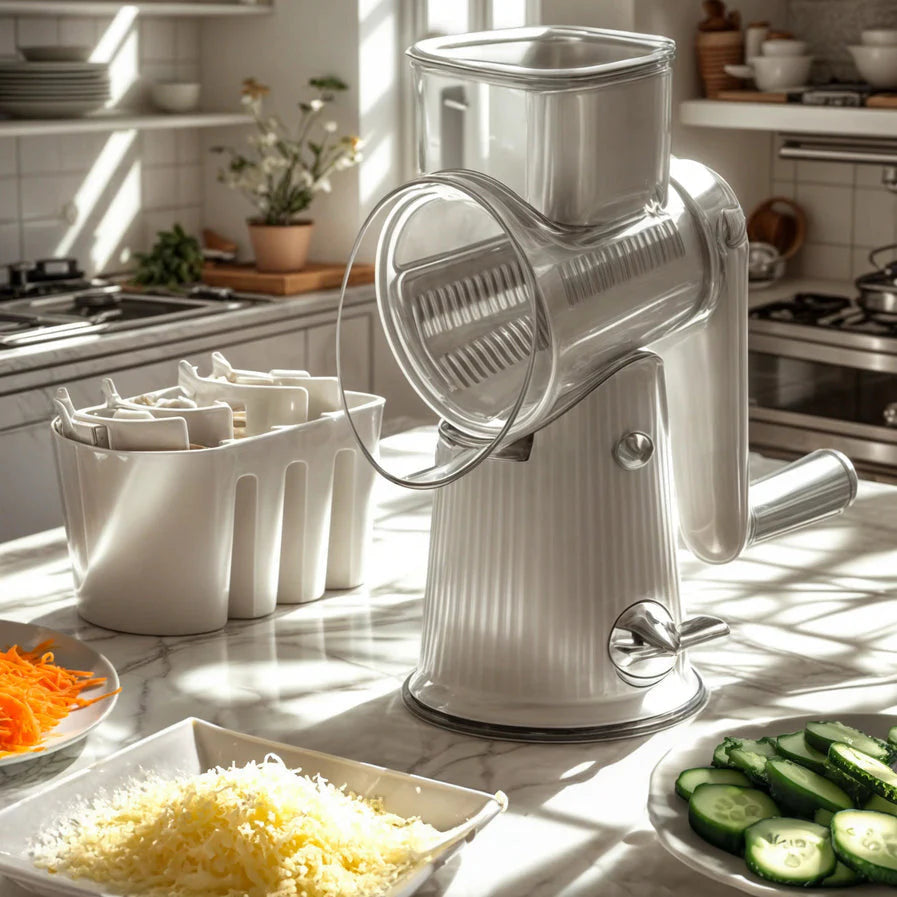 Multi-Drum Rotary Grater and Slicer Set