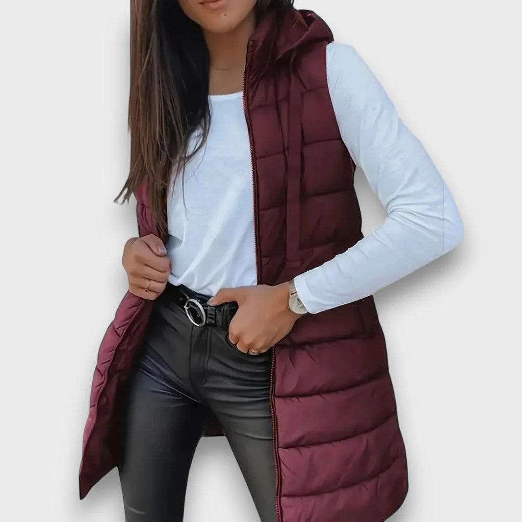 Women’s Longline Hooded Puffer Gilet