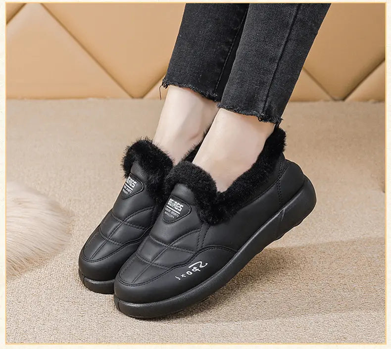 Women’s Faux Fur Lined Warm Slip On Winter Shoes