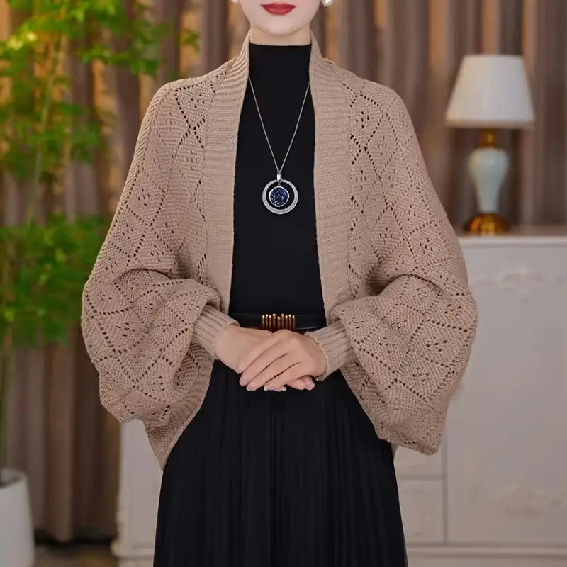 Fashion hollowed-out knitted shawl jacket