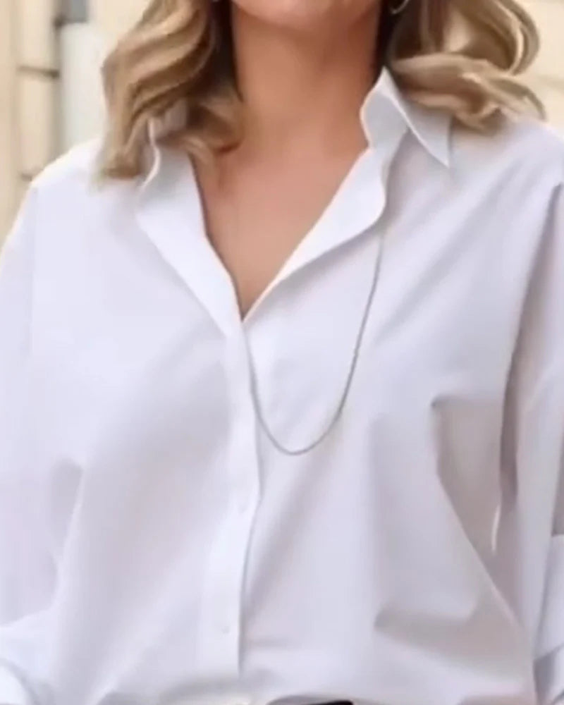 Women’s Lantern Sleeve Collared Button Shirt