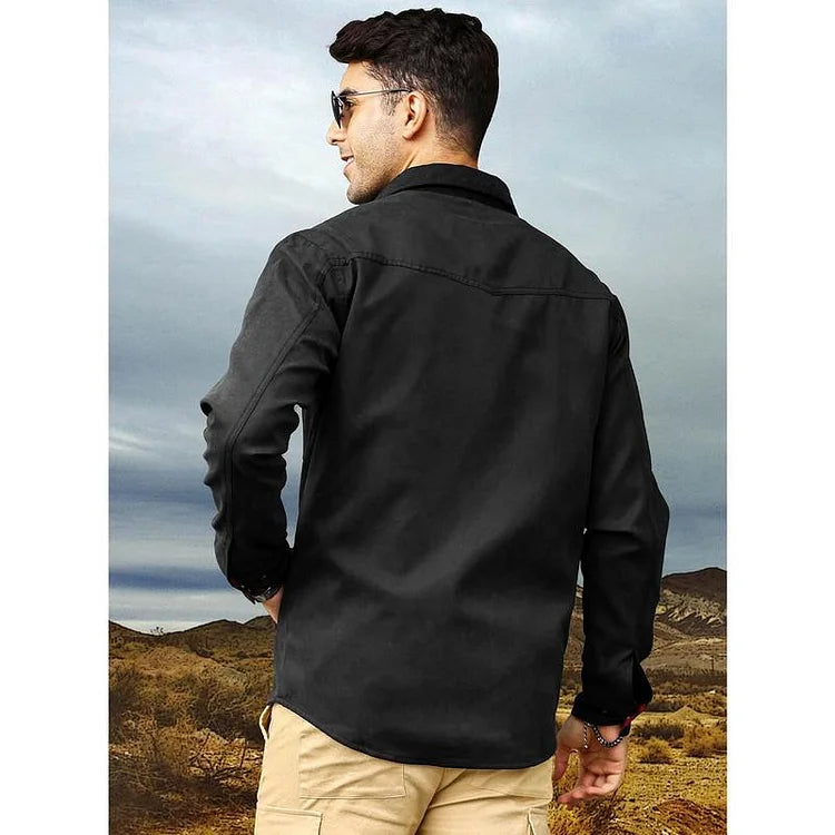 Men’s Flannel-Lined Workwear Shacket Jacket