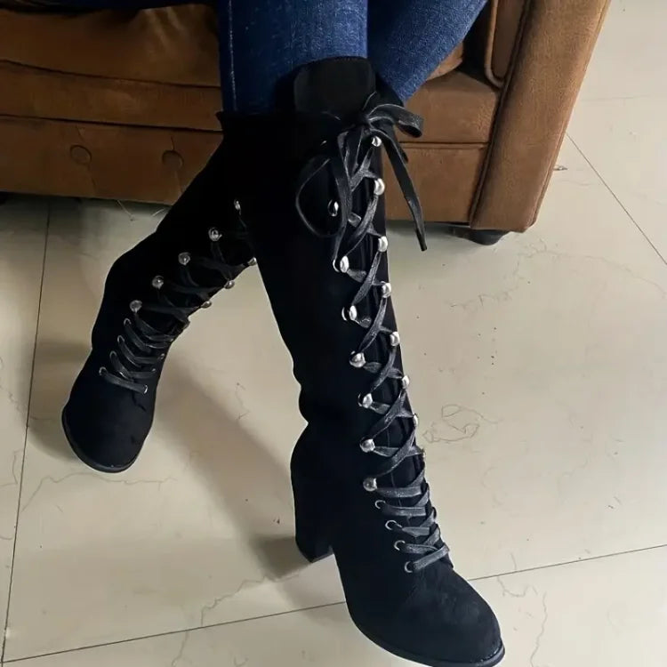 Women's Comfortable Heeled Knee-High Boots