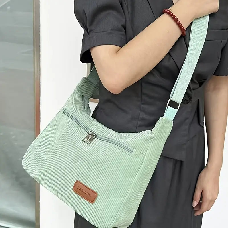 Trendy Corduroy Shoulder Bag