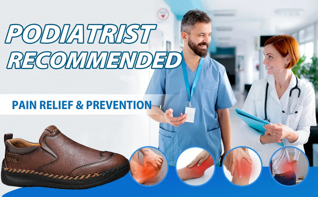 Men’s Genuine Leather Arch Support Slip-On Walking Shoes