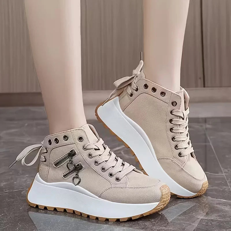 Women’s Wedge High Top Comfort Trainers with Arch Support