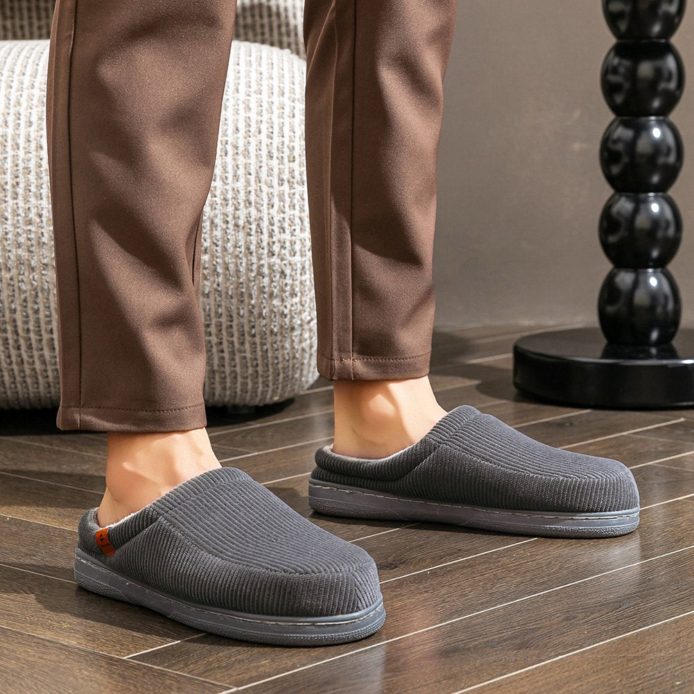 Men’s Corduroy Memory Foam House Slippers