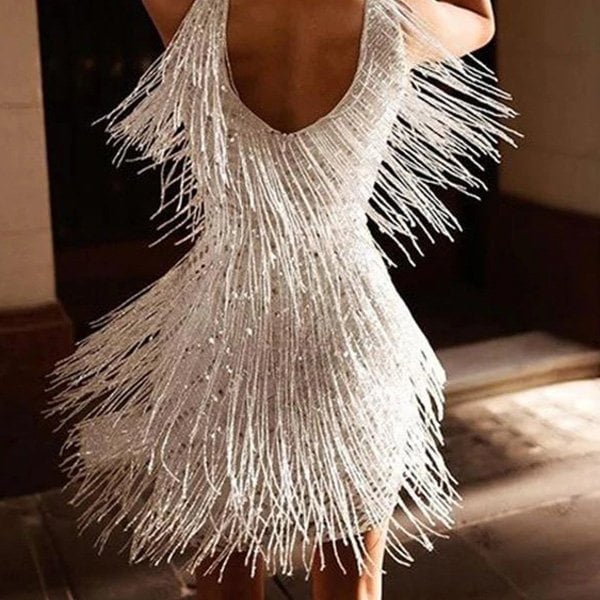 Elegant Fringe Party Dress