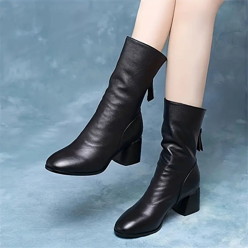 Women's Mid Platform Heel Ankle Boots