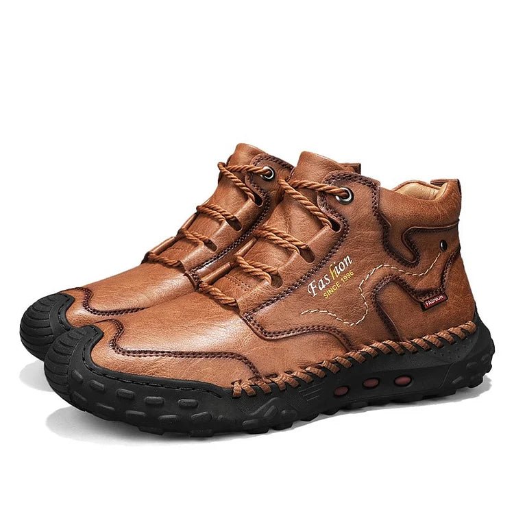 Men's Hand-Sewn Lace-Up Hiking Outdoor Boots