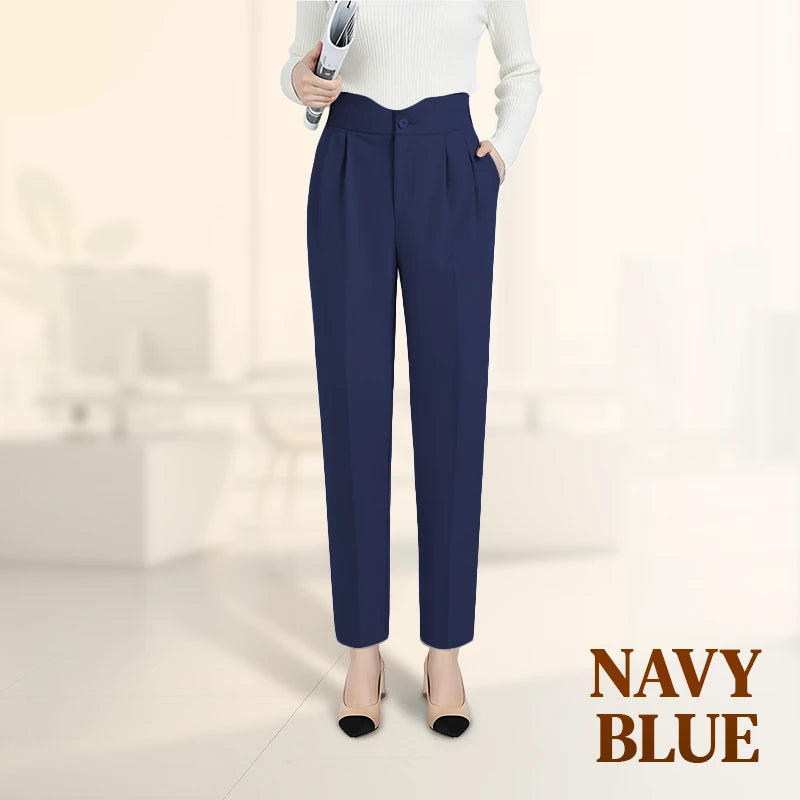 Women’s Elegant Pleated Straight-Leg Smart Casual Trousers