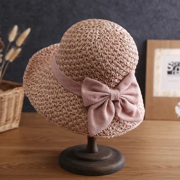 Handmade Elegant Crochet Straw Hat with Ruffle Detail