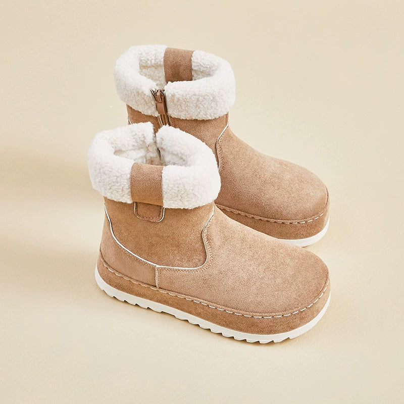 Women’s Plush-Lined Thick-Sole Winter Ankle Snow Boots