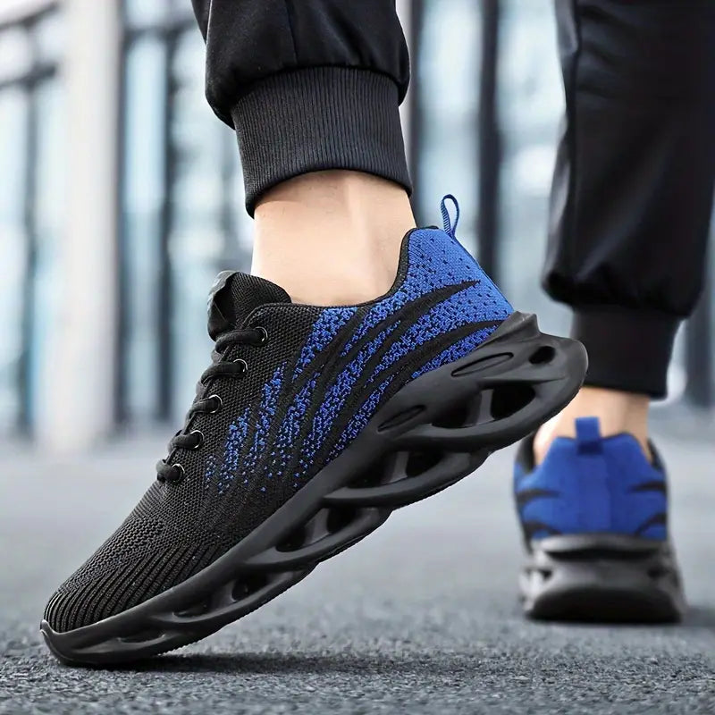 Men's Trendy Woven Knit Breathable Sneakers