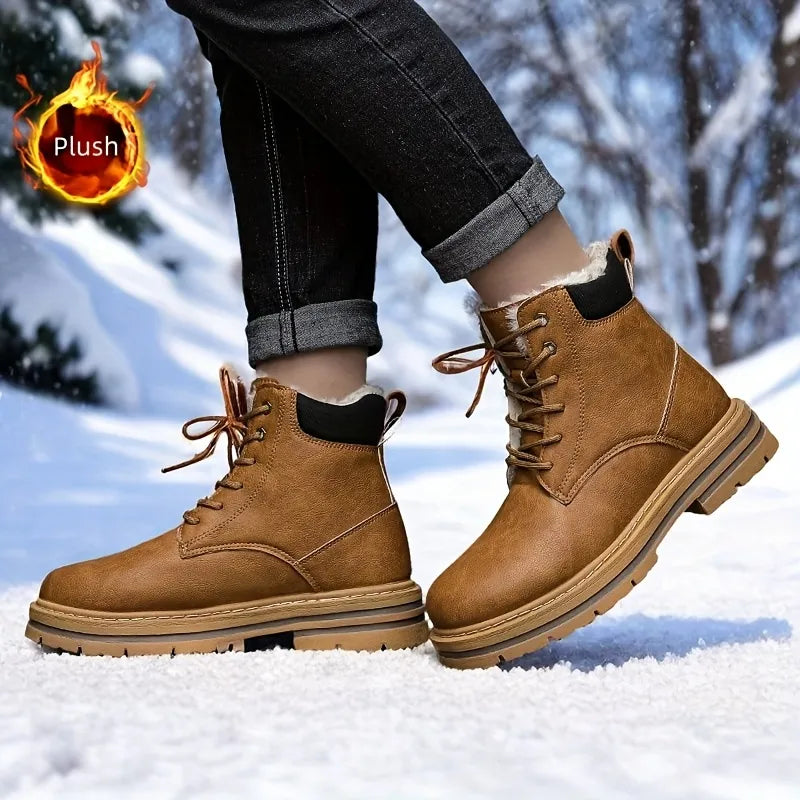 Men’s Insulated Leather High-Top Winter Boots
