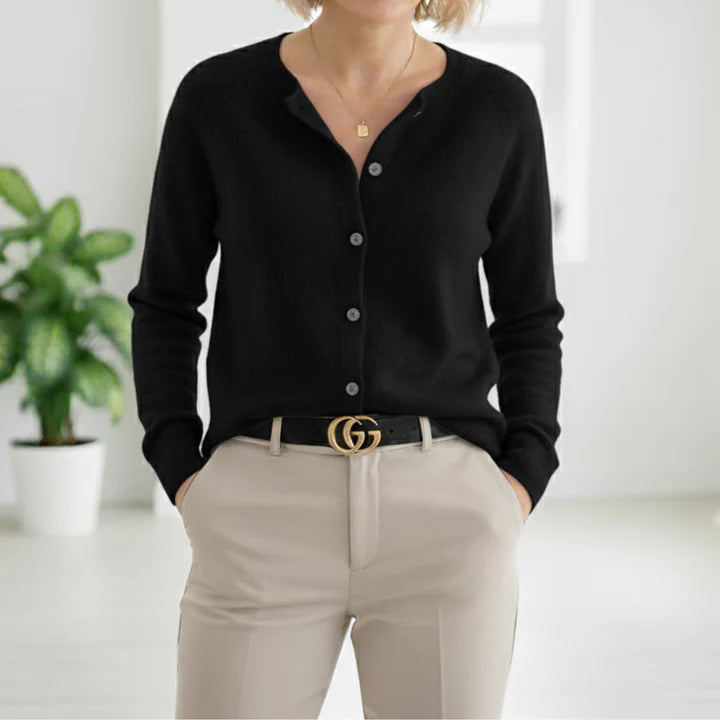 Women’s Luxurious Button-Through Cashmere-Knit Sweater