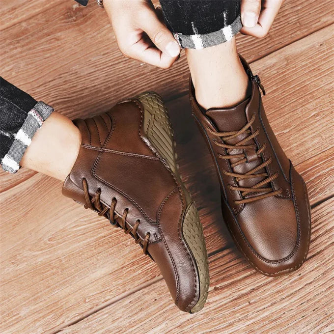 Men’s Real Leather Mid-Ankle Boots