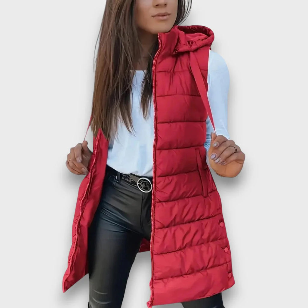 Women’s Longline Hooded Puffer Gilet