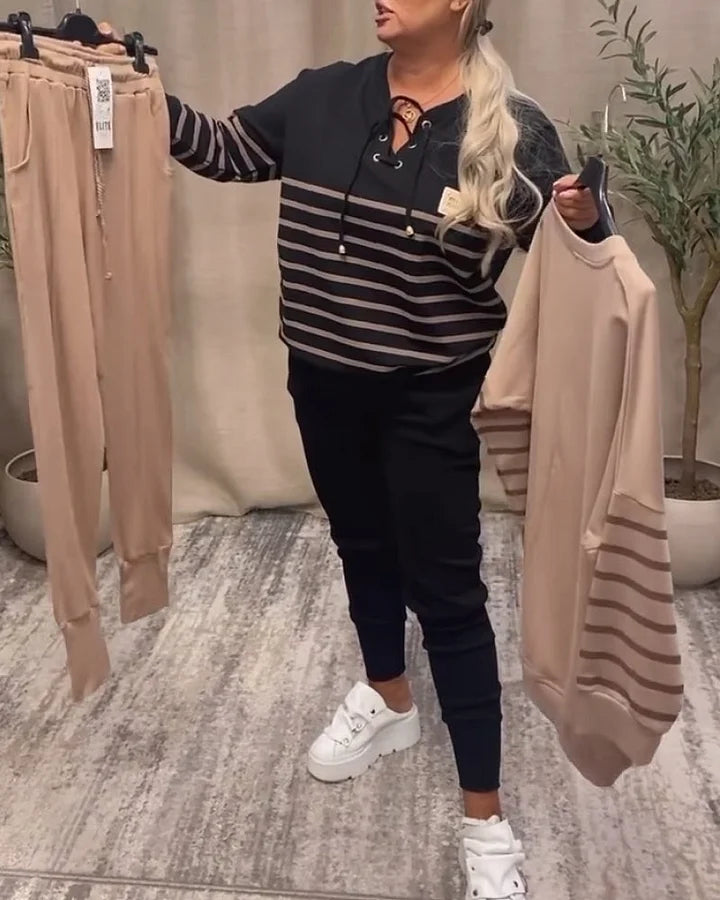 Striped ComfortFit Two-Piece Lounge Set