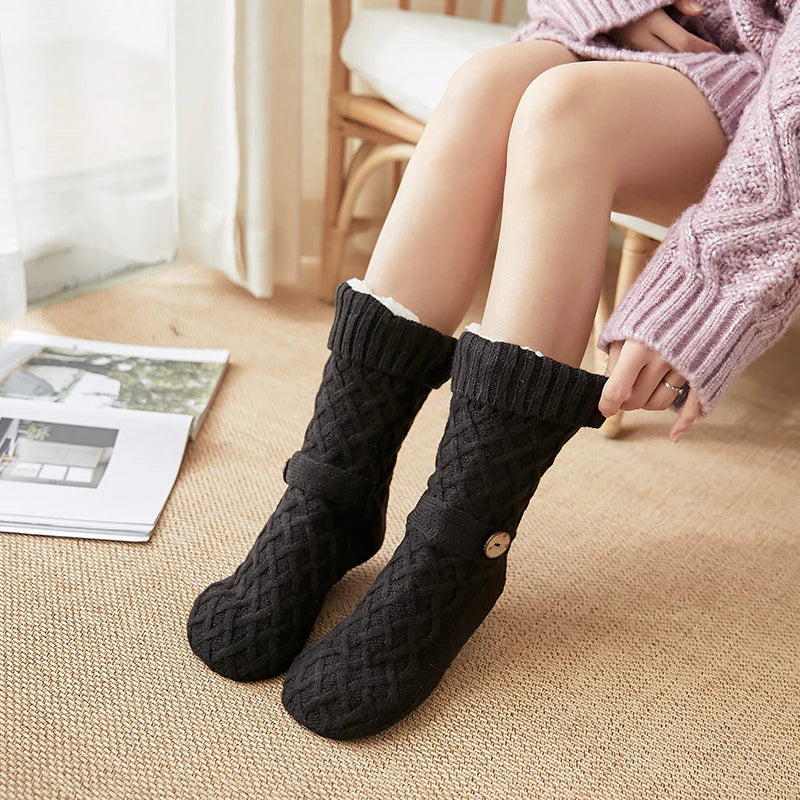 Women’s Ultra-Thick Knit Non-Slip Home Slipper Socks
