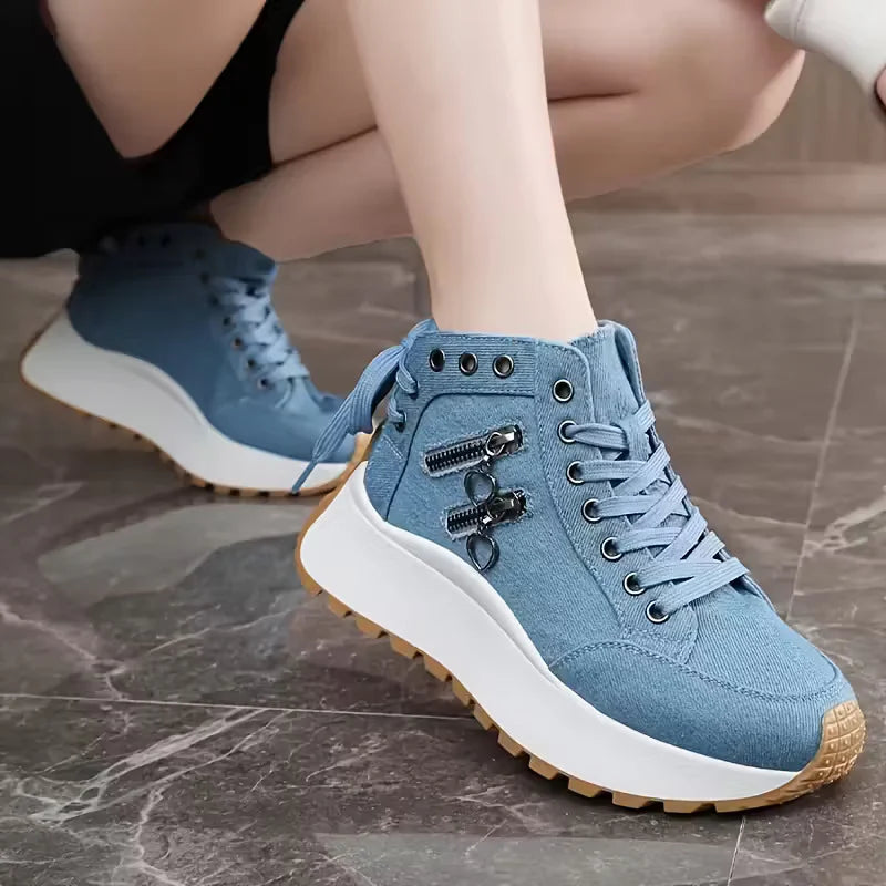 Women’s Wedge High Top Comfort Trainers with Arch Support