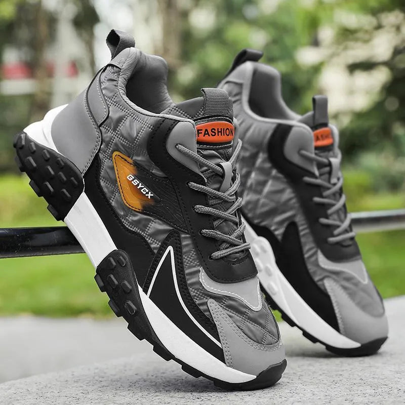 Men’s Waterproof Mid-Top Winter Walking Shoes with Velvet Lining