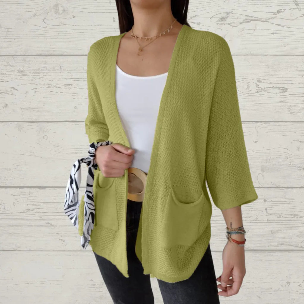Women’s 3/4 Sleeve Open-Front Pocket Cardigan