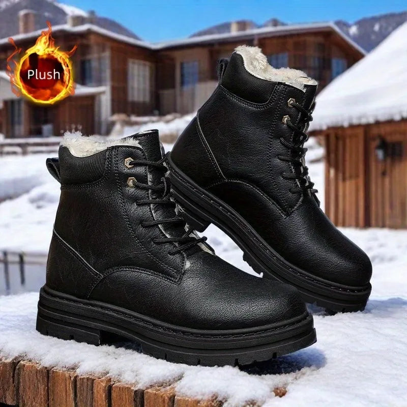 Men’s Insulated Leather High-Top Winter Boots