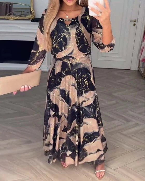 Women’s Printed Chiffon Maxi Dress