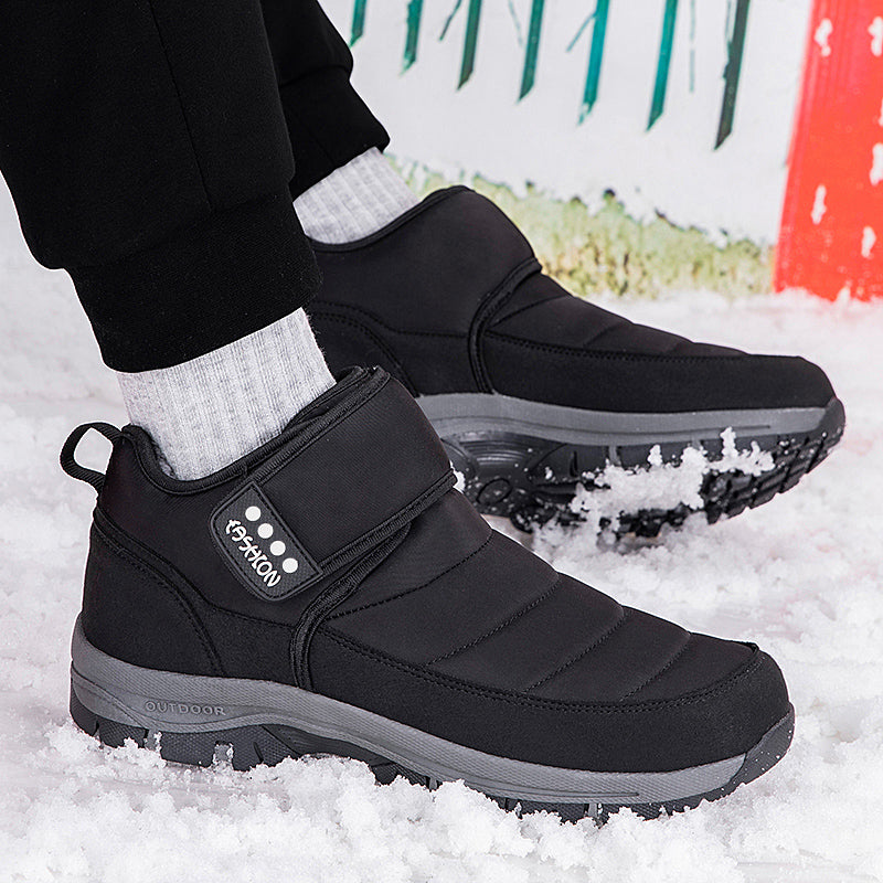 Men’s Fleece-Lined Waterproof Snow Boots with Wide Toe Fit