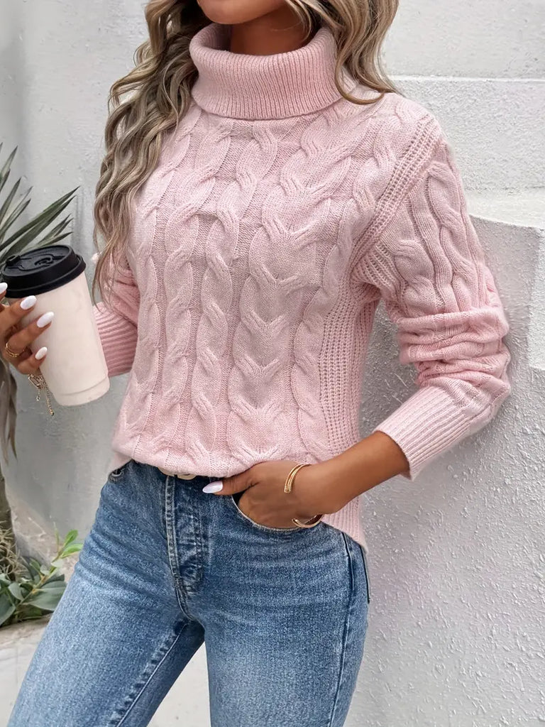 Women’s Cable Knit Turtleneck Jumper