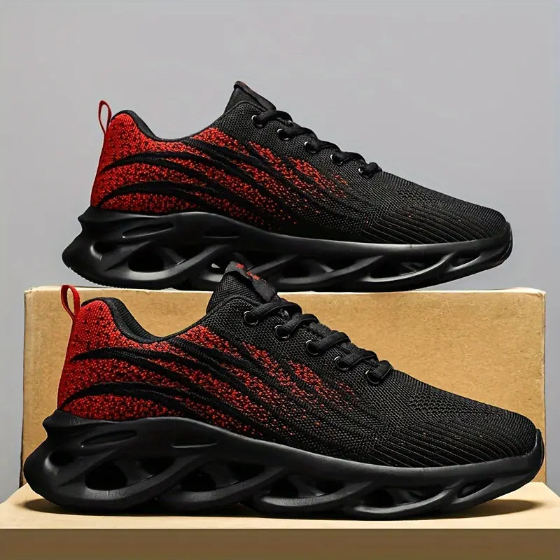 Men's Trendy Woven Knit Breathable Sneakers