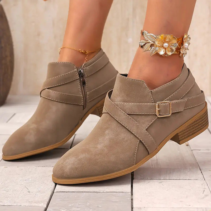 2025 Women's Plus Size Lace-Up Fashion Ankle Boots