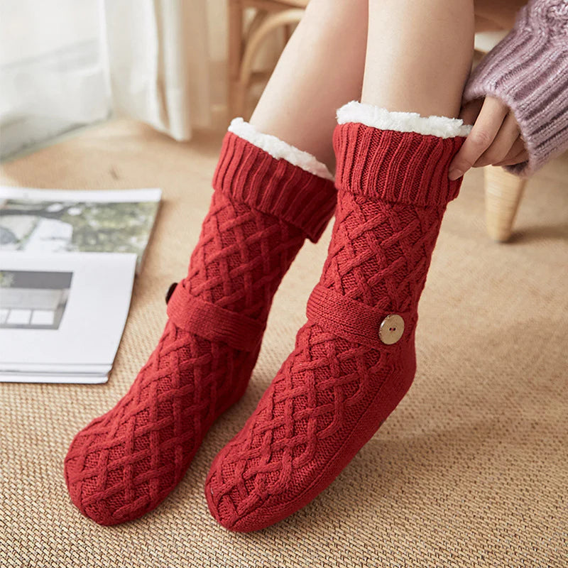 Women’s Ultra-Thick Knit Non-Slip Home Slipper Socks