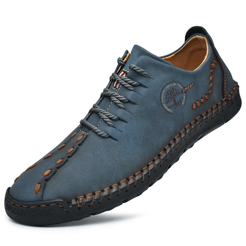 Men’s Handmade Leather Lace-Up Soft-Sole Driving Shoes