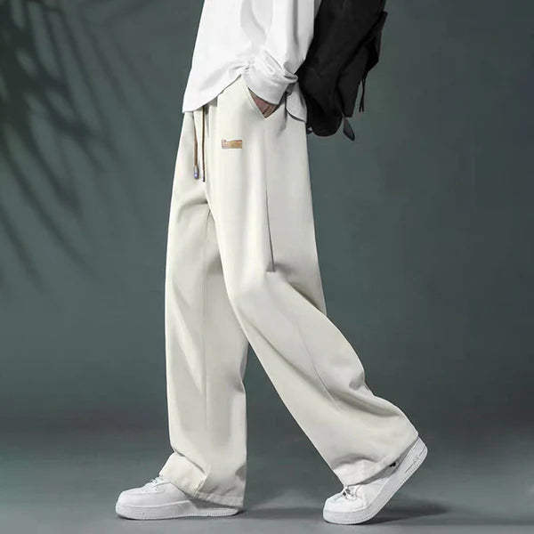 Casual straight leg knitted trousers for men