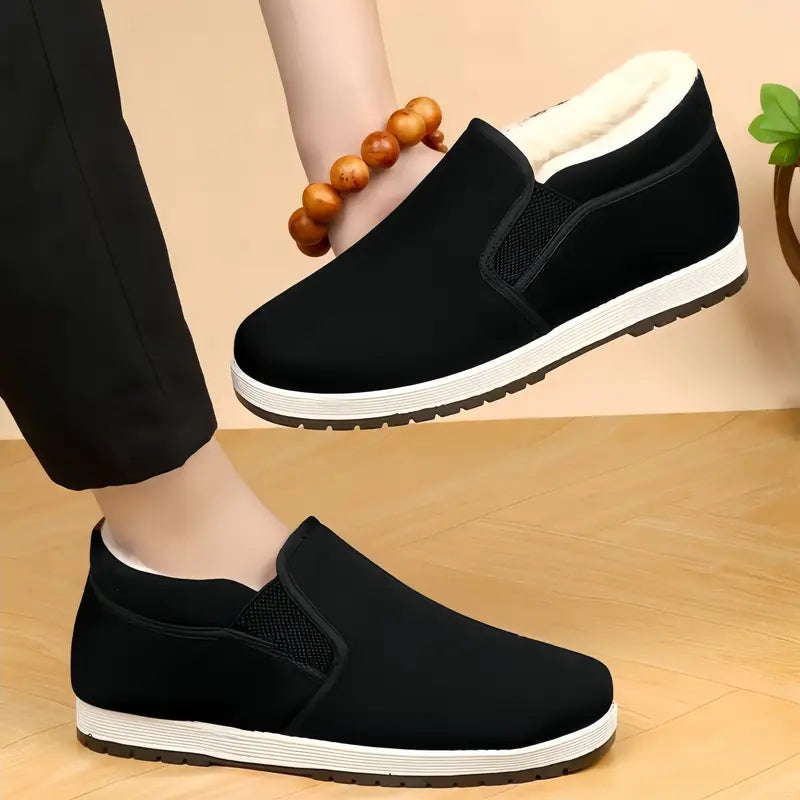 Orthopedic men's shoes with plush lining