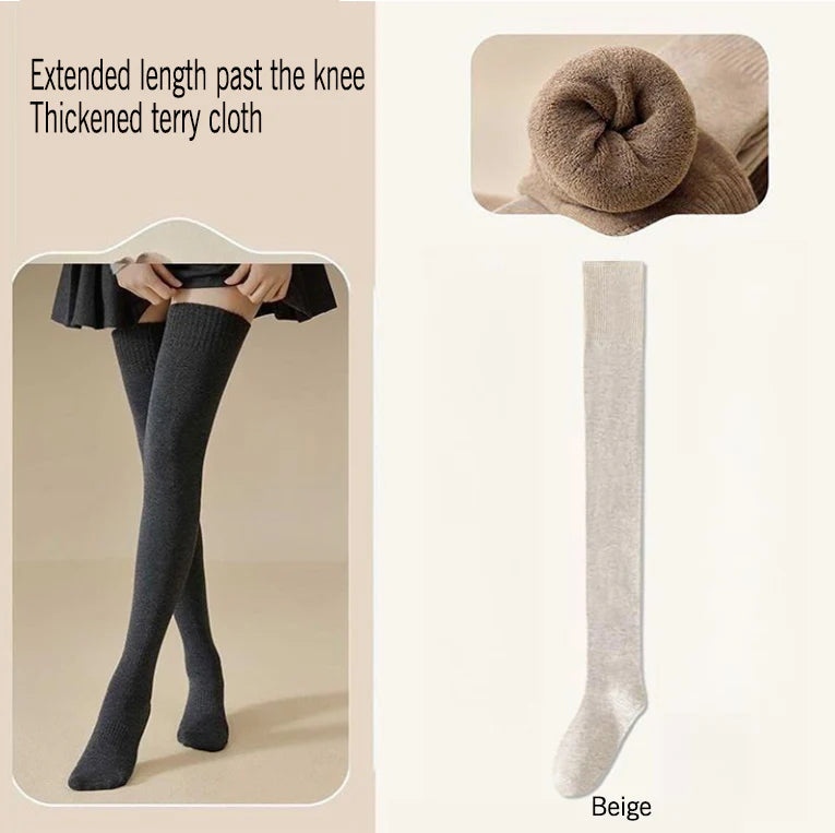 Women’s Cosy Cotton-Blend Thigh-High Socks