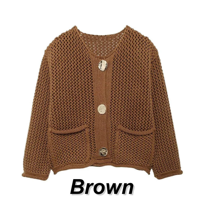 Women's Fashion Cut-Out Knitted Cardigan