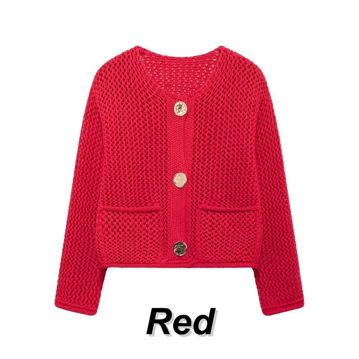 Women's Fashion Cut-Out Knitted Cardigan