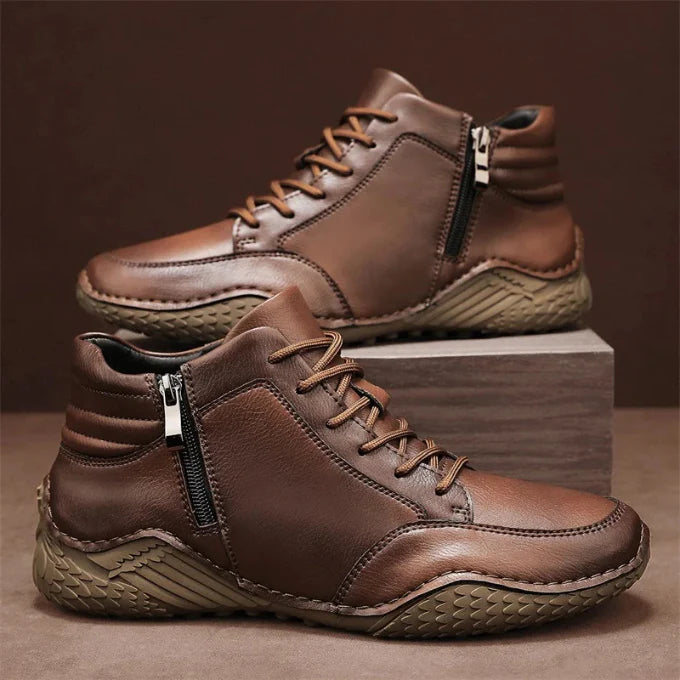 Men’s Real Leather Mid-Ankle Boots